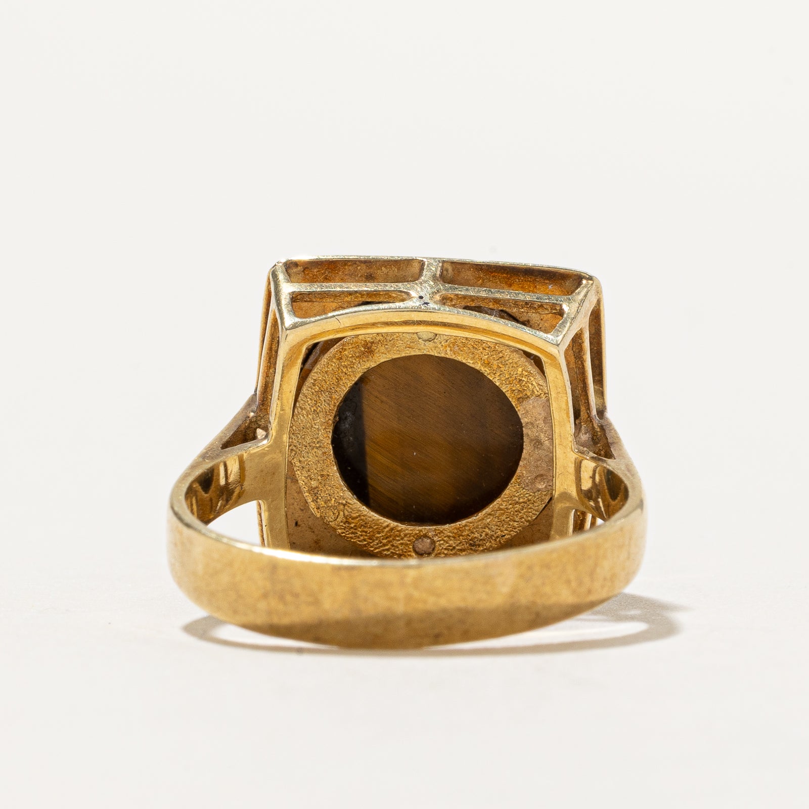Geometric Tigers Eye Ring for Women - 4.00ct Natural Stone - Size 6.75 - Handmade Boho Jewelry - Perfect for Everyday Wear & Gift Giving