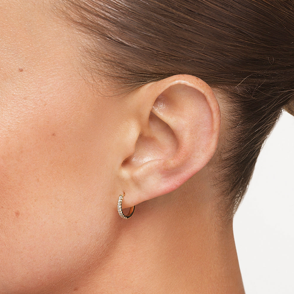 10k Gold Lab Grown Diamond Huggie Earrings for Women - Perfect for Everyday Wear, Parties & Gifts