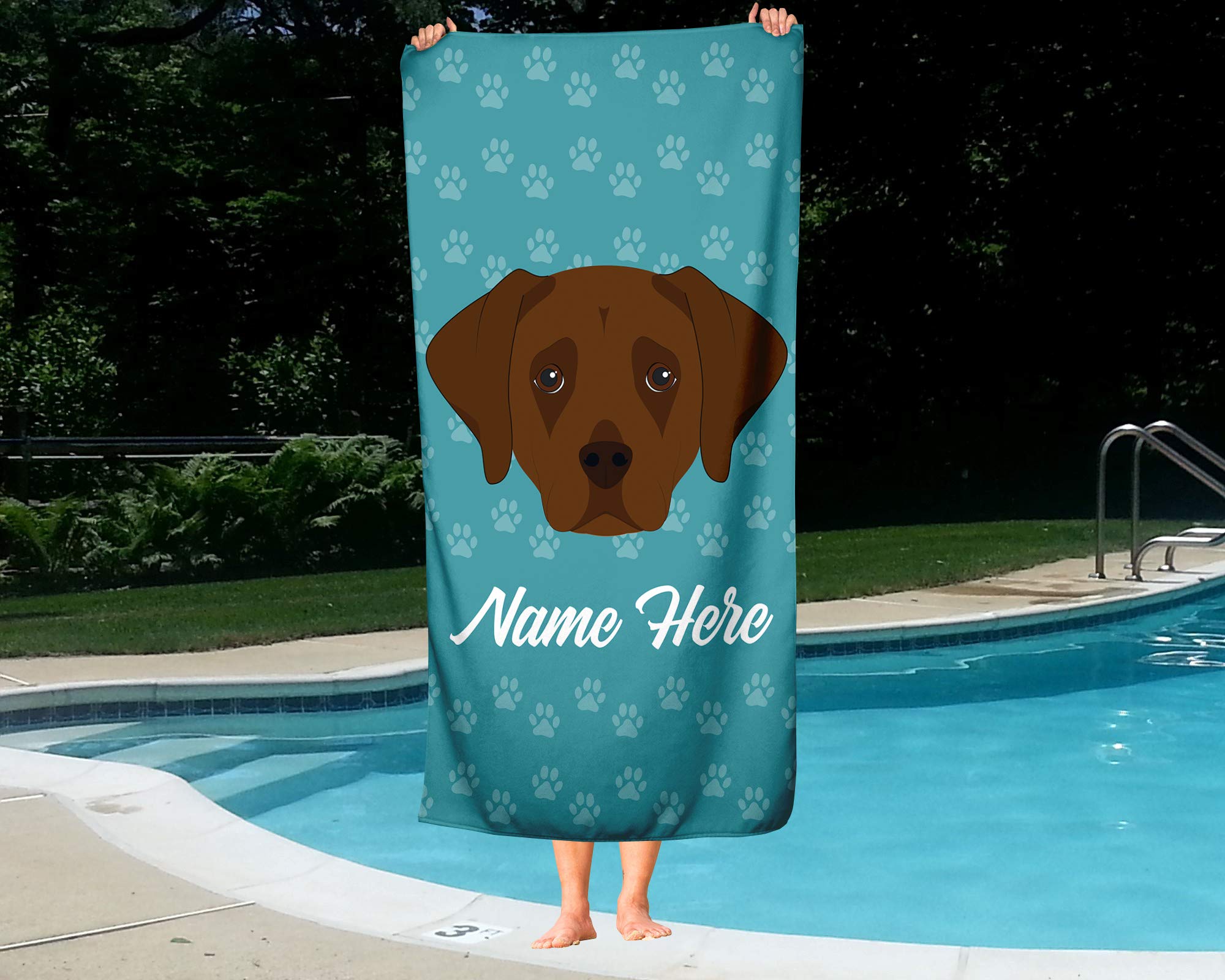 Custom Labrador Retriever Beach Towels - Personalized Dog Lover Gifts, Large & Medium Bath Towels for Pool, Beach, Travel - Soft Absorbent Towels for Adults & Kids - Perfect for Summer, Swimming, Spa Days & Pet Lovers