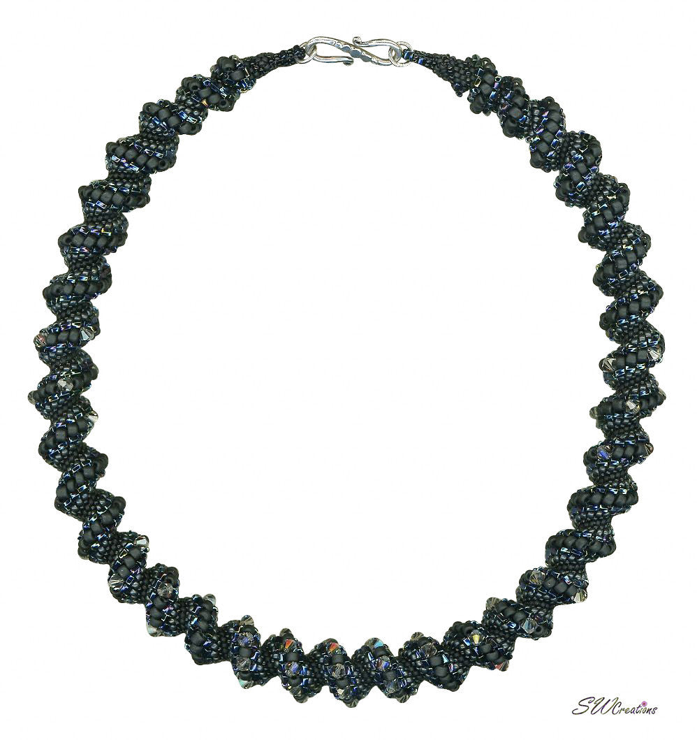 Black Diamond Bead Art Necklace for Women - Elegant Handmade Jewelry Gift for Birthday, Anniversary & Special Occasions | Perfect for Evening Parties, Weddings & Date Nights