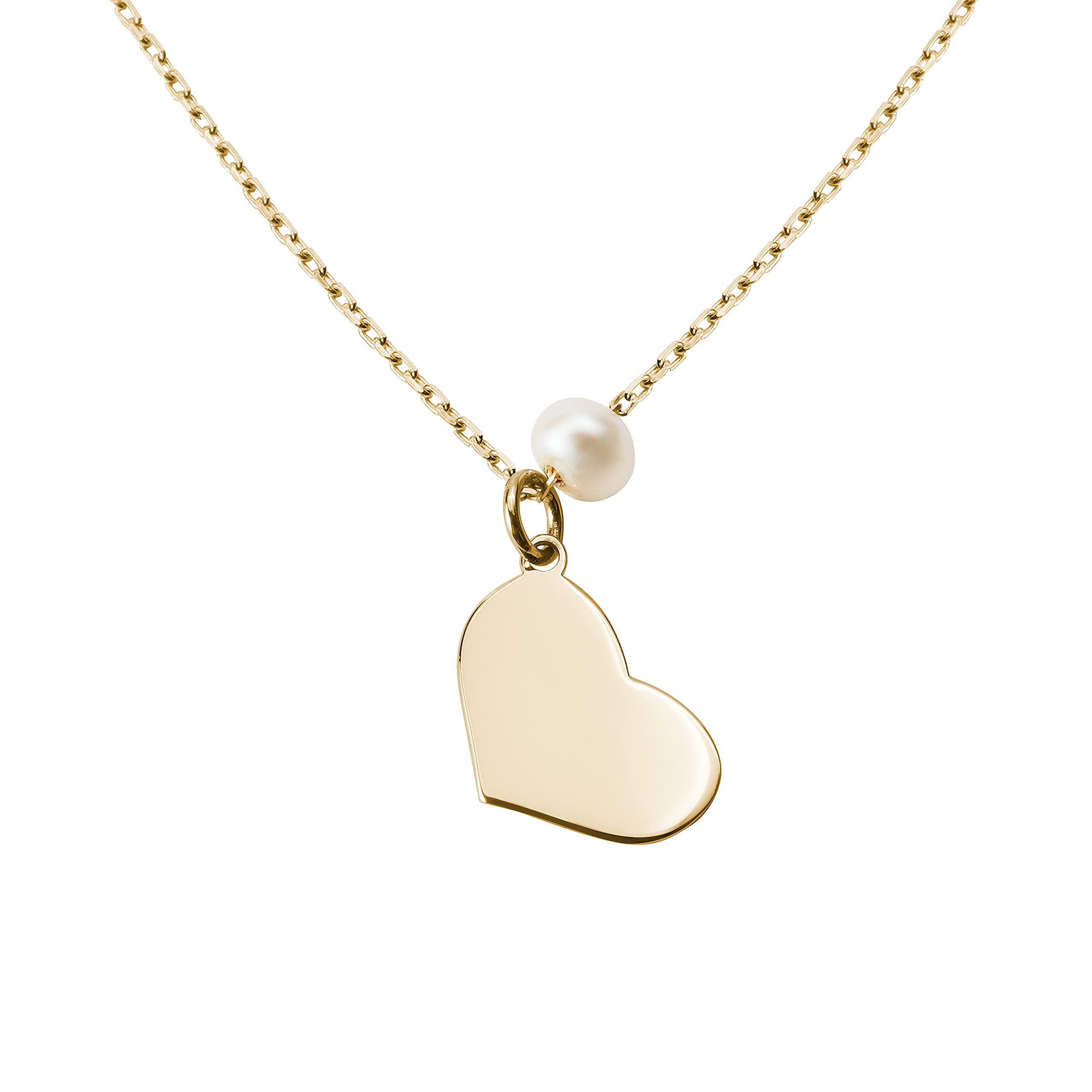 14K Real Gold Pendant Necklace with Elegant Cultured Pearl - Dainty Women's Jewelry Gift for Anniversary, Birthday & Special Occasions - Available in Multiple Sizes