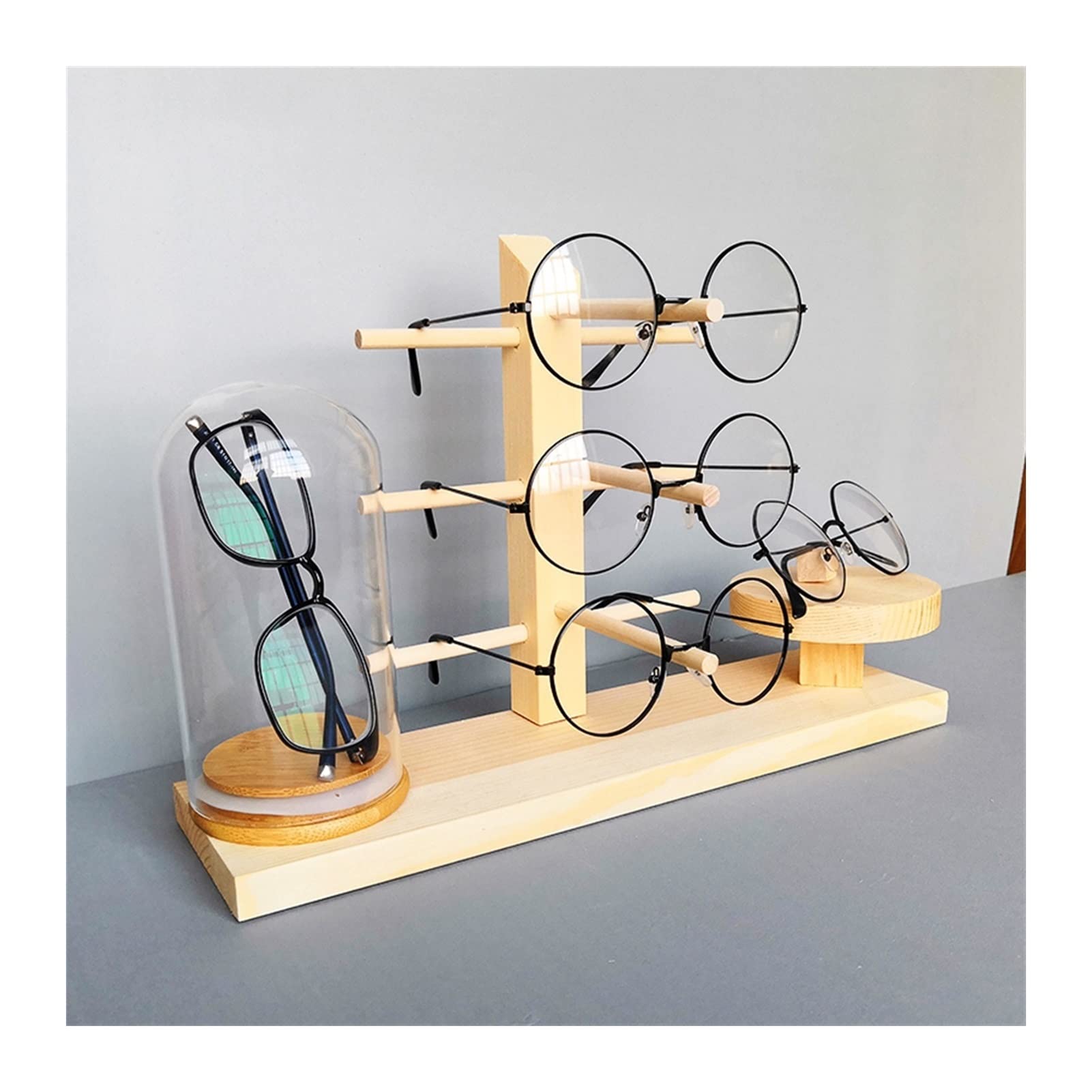 Jinyi2016SHOP Solid Wood Glasses Display Stand - Sunglasses Holder Showcase for Retail Stores, Optical Shops & Home Decor - Stylish Eyewear Organizer for Glasses, Sunglasses & Reading Glasses