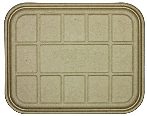Eco-Friendly Compostable Flat Lids for Half-Size Catering Pans - Made from Wheat Straw, Case of 200 | Perfect for Restaurants, Cafes & Sustainable Food Service Businesses