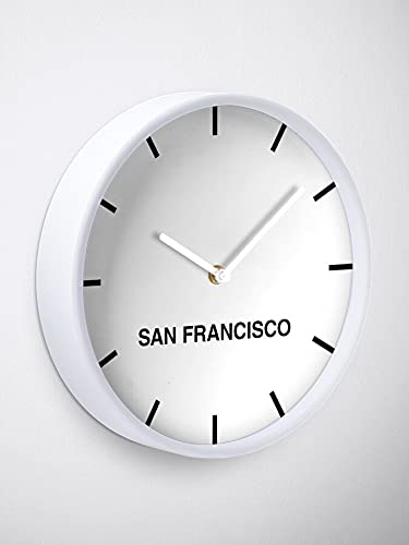 San Francisco Wall Clock - Unique Vintage Newsroom Design for Home & Office Decor | Perfect for Living Room, Bedroom, or Office Space