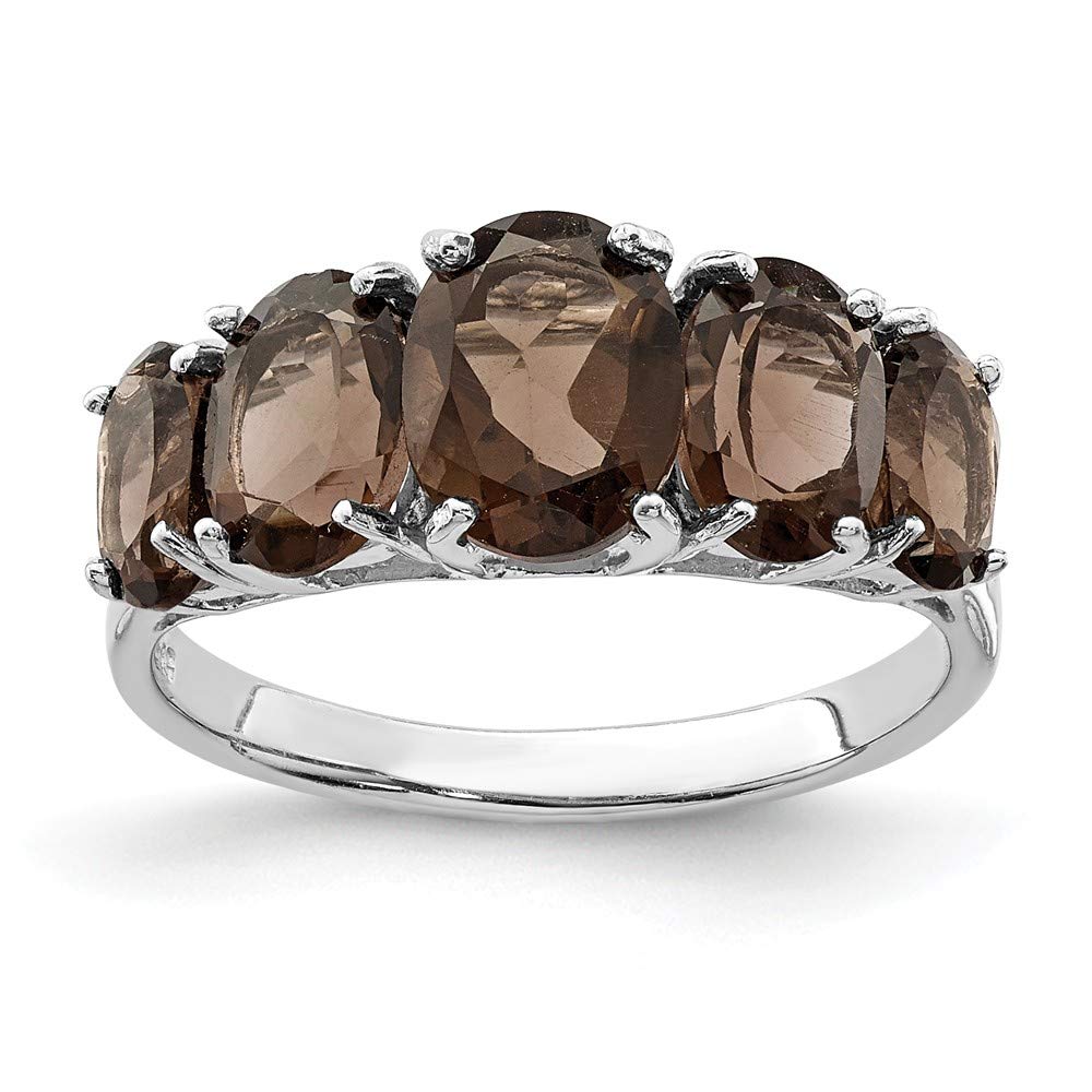 925 Sterling Silver Chocolate Brown Smoky Quartz Engagement Ring for Women - Elegant Promise & Wedding Band - Perfect for Proposals, Anniversaries, Valentine's Day Gifts