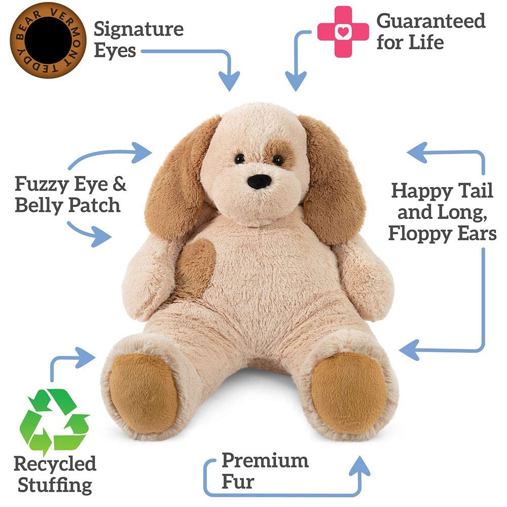 4 Foot Giant Vermont Teddy Bear Dog Stuffed Animal Plush - Extra Large Cuddly Puppy Toy from USA-Made Giant Cuddle Collection - Perfect for Kids' Bedrooms, Nursery Decor, Birthday Gifts & Adult Collectors - Soft Collectible Stuffed Dog for Cuddling, Decor & Gifting
