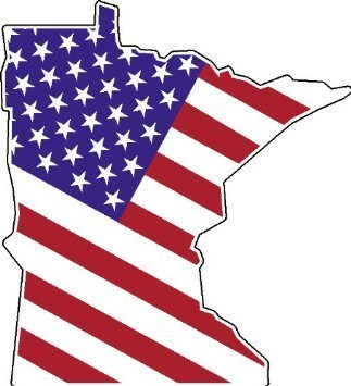 Minnesota State Shaped USA Flag Reflective Sticker - Engineer Grade, Waterproof Decal for Cars, Trucks, Laptops, Windows & Tool Boxes - Perfect for Road Trips, College Dorms & Office Decor