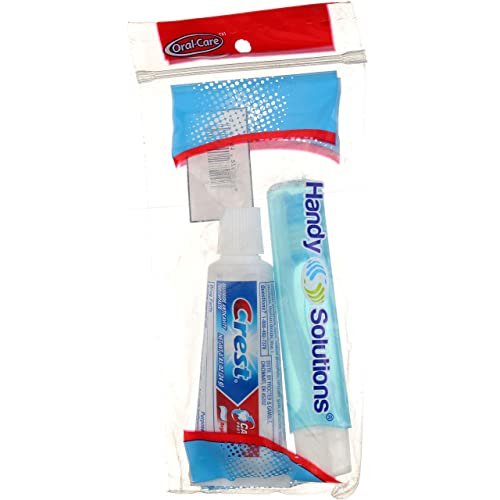 Crest Travel-Size Toothbrush with Toothpaste - 0.85 Oz, Assorted Colors - Perfect for Airplane, Camping & On-The-Go Oral Care