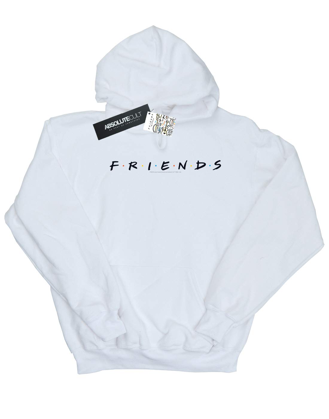 Friends Women's Text Logo Hoodie - White X-Large | Soft Pullover Sweatshirt for Casual Wear, Lounge & Street Style