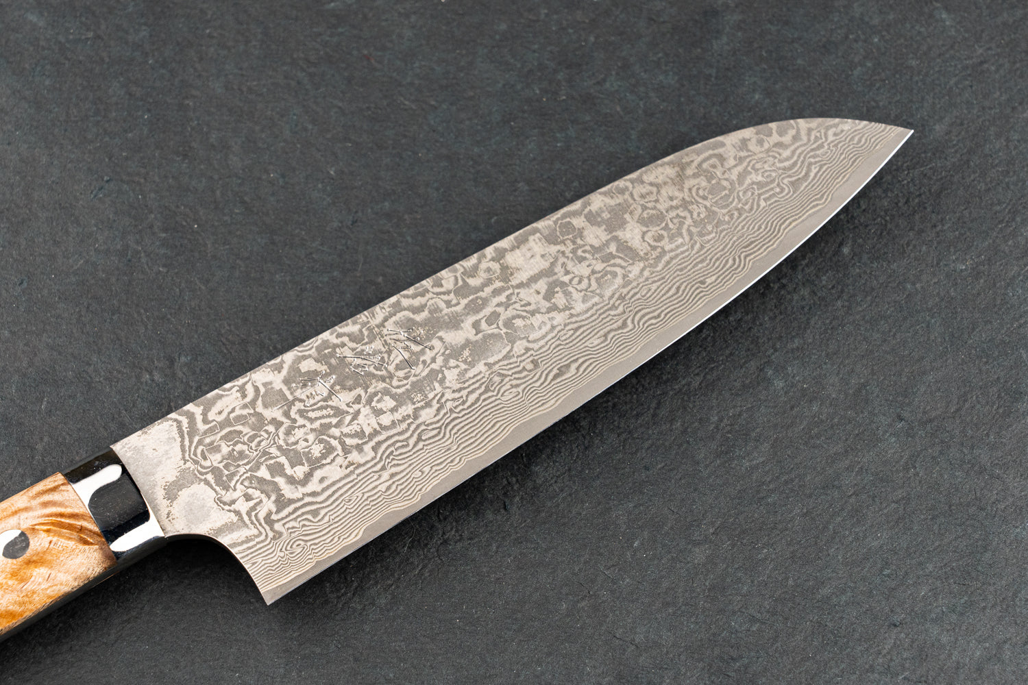Takeshi Saji R2 Black Damascus Western Santoku Knife 165mm - Premium Japanese Kitchen Knife for Professional Chefs & Home Cooking, Perfect for Slicing, Dicing & Chopping Vegetables, Meat & Fish