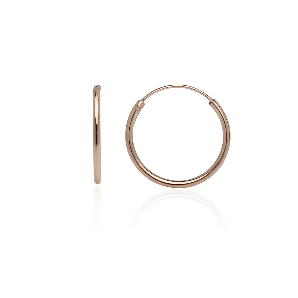 1.2mm Sterling Silver Endless Hoop Earrings 24mm - Classic Thin Hoops for Women, Minimalist Everyday Jewelry - Perfect for Work, Date Night & Gifting