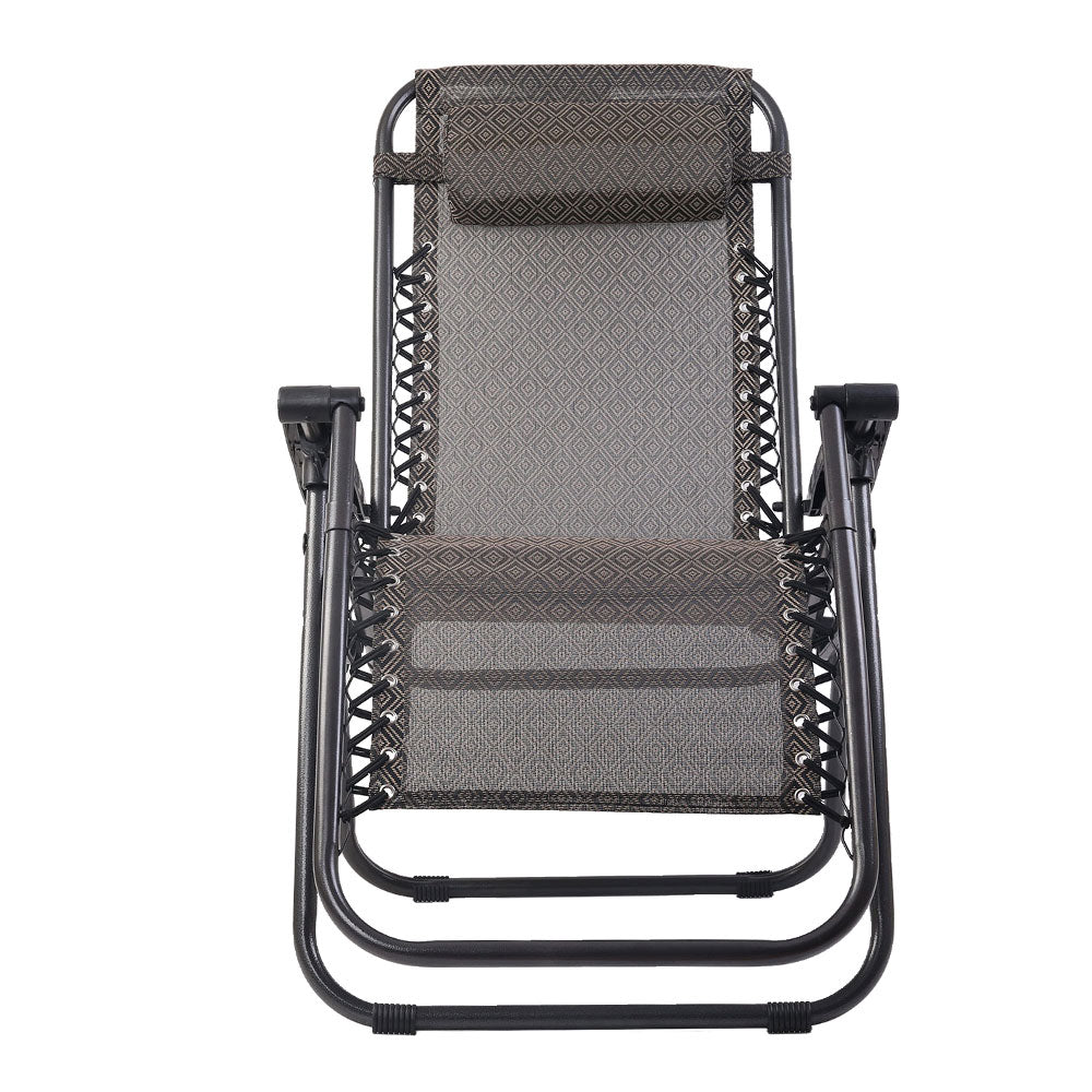 2PC Zero Gravity Recliner Chairs - Adjustable Folding Outdoor Lounge Chairs for Patio, Poolside, Beach & Camping - Beige Sun Relaxation Chairs for Ultimate Comfort