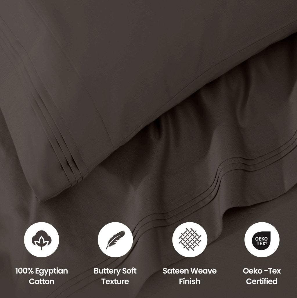 Premium 1000 Thread Count Egyptian Cotton Sheet Set - Eco-Friendly, Breathable & Hypoallergenic - Perfect for Luxury Bedding & Hot Sleepers