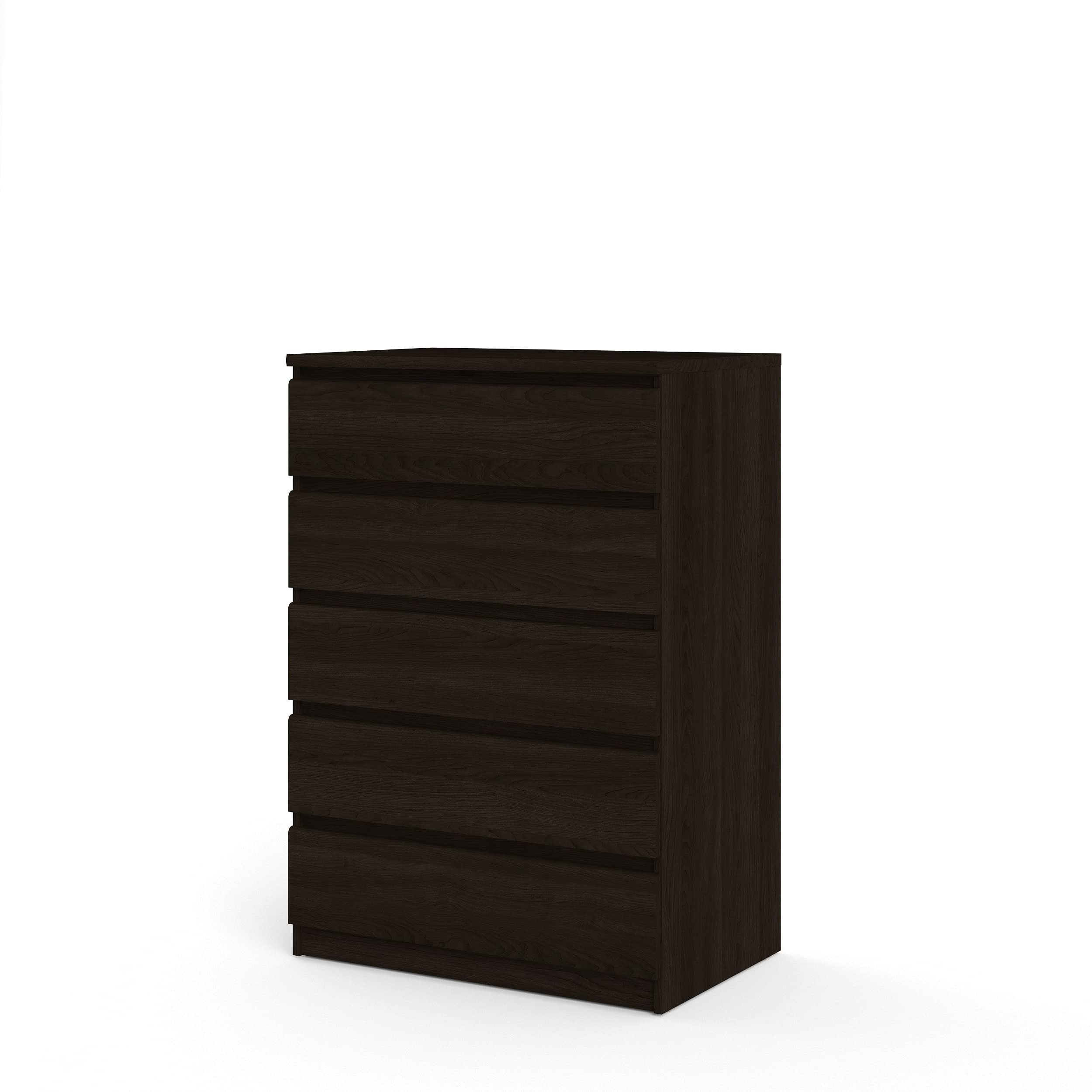 Tvilum Scottsdale 5-Drawer Chest Dresser in Coffee Brown - Modern Bedroom Storage Solution for Clothes, Linens & Accessories