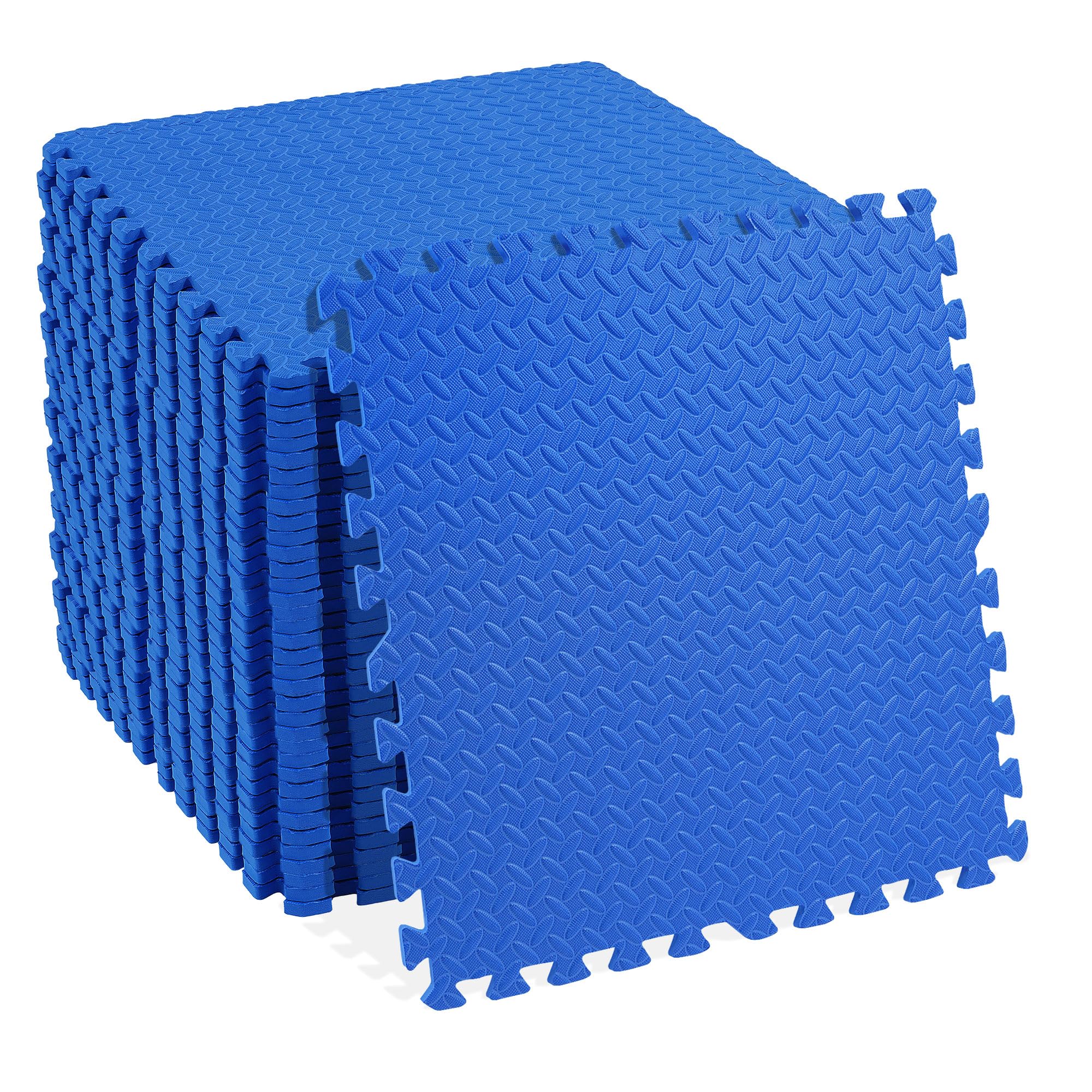 Signature Fitness EVA Foam Interlocking Puzzle Exercise Mat - Non-Slip Floor Tiles for MMA, Yoga, Gymnastics & Home Gym - Durable Protective Flooring in Multiple Sizes - Perfect for Workouts, Playrooms & Garage Gyms