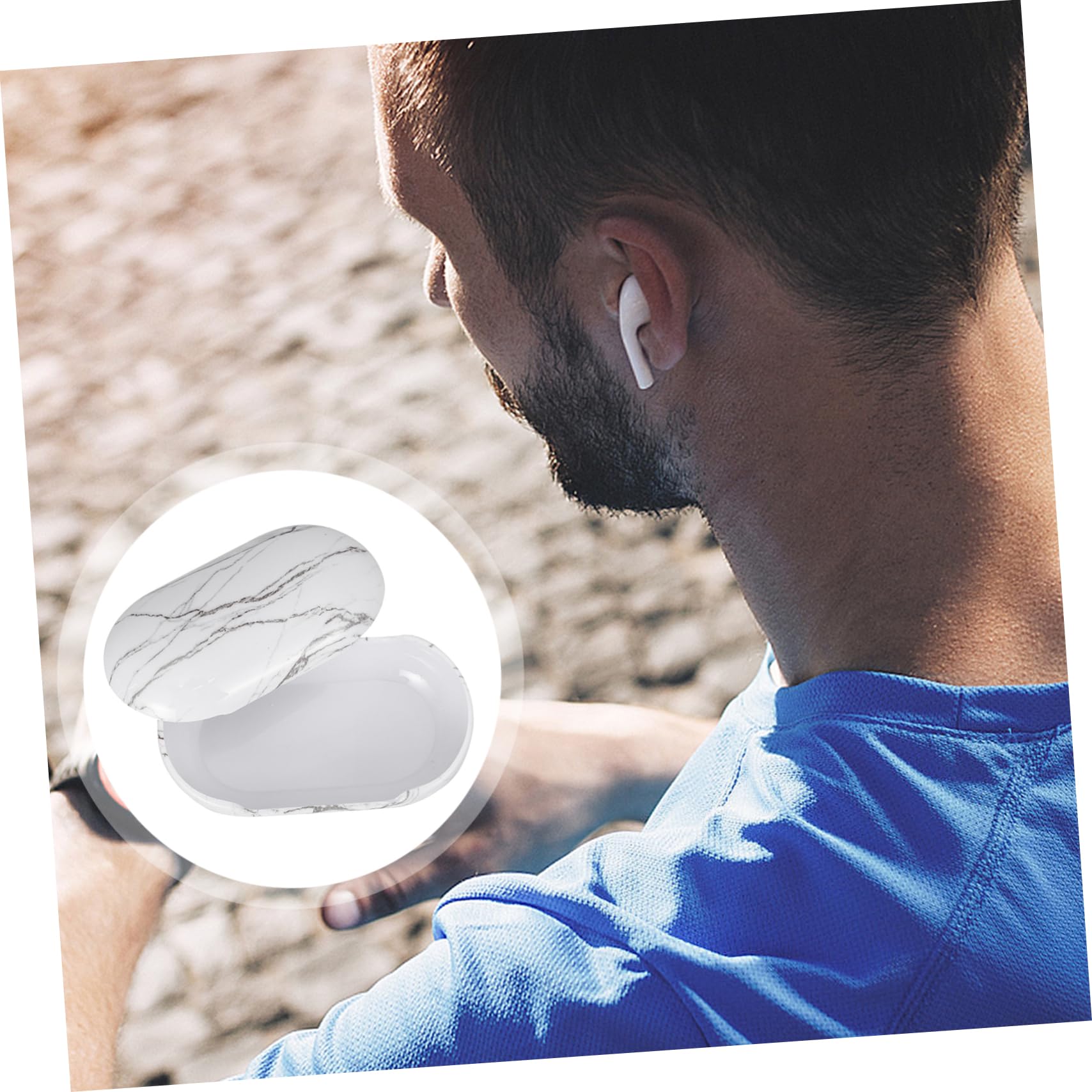Mikikit 3 Pack Marble Pattern Headphone Case - Anti-Fall Protective Cover for Earphones, Earbuds & Headsets | Perfect for Travel, Gym & Office Use