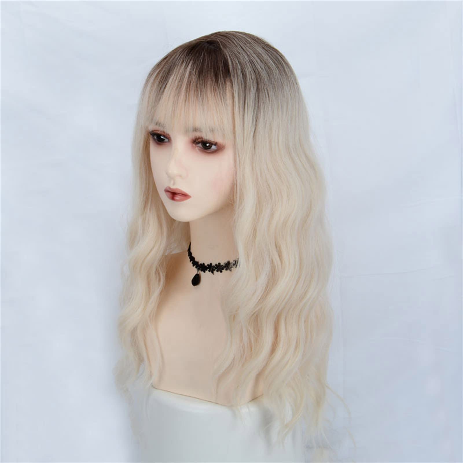 Dark Hair Dry Shampoo for Bangs & Wigs - Blonde to Brown Gradient for Long Curly Hair (Beige, One Size) | Perfect for Quick Hair Refresh & Volume Boost