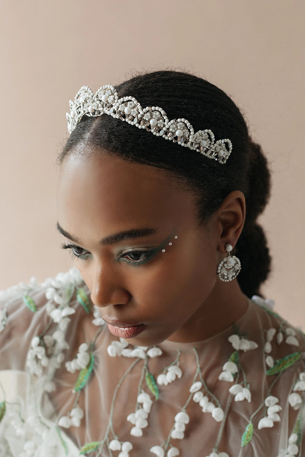 Lily of the Valley Floral Crown - Elegant Bridal Headpiece for Weddings, Boho Festival Accessory & Spring Photoshoots