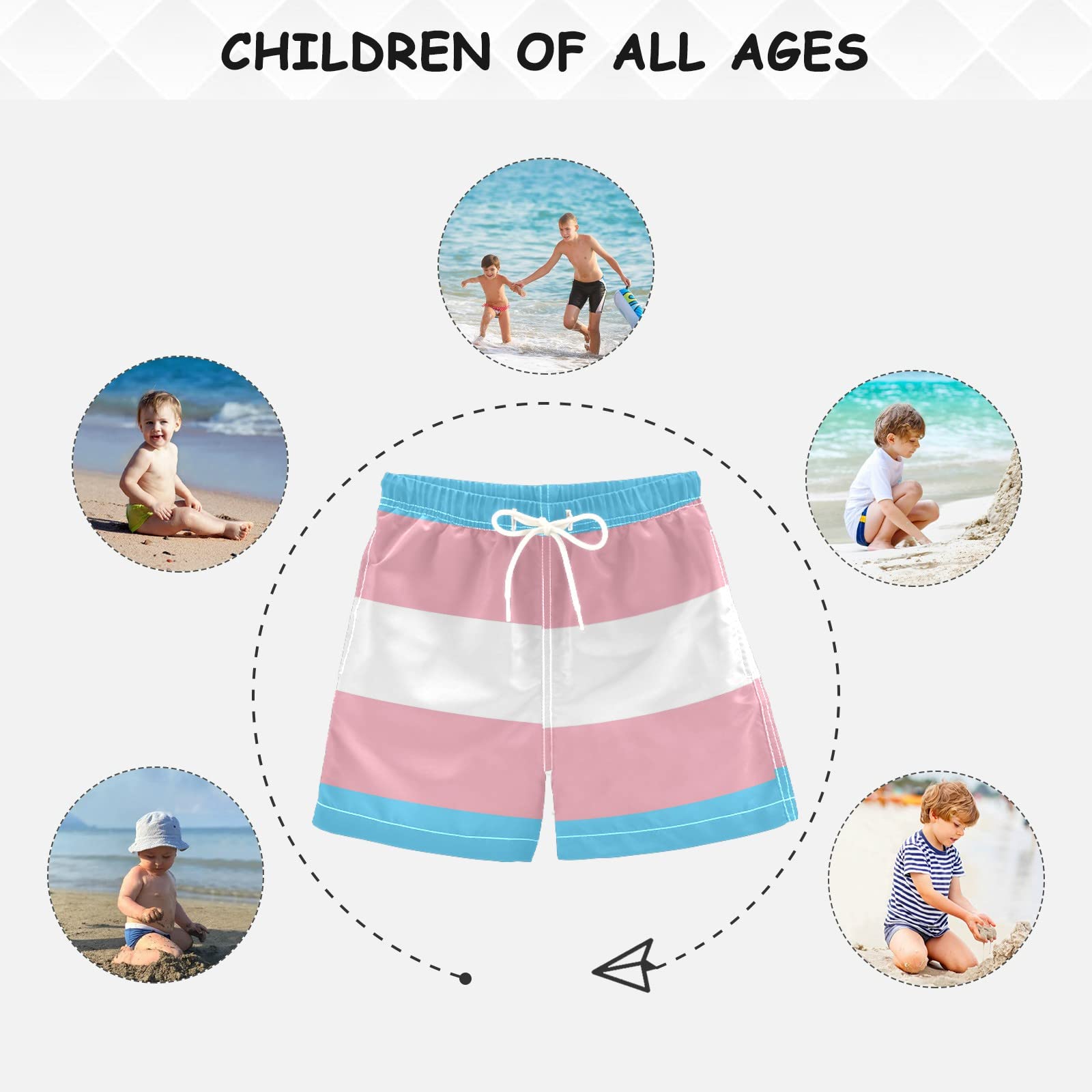 Transgender Pride Swim Trunks for Boys & Toddlers - Beach & Pool Fun