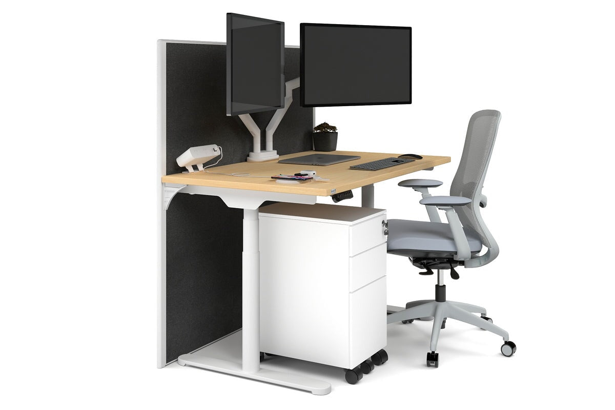 Flexi Premium Height Adjustable Single Workstation Desk - 1200L x 700W - Ergonomic Standing Desk for Home Office & Workspace