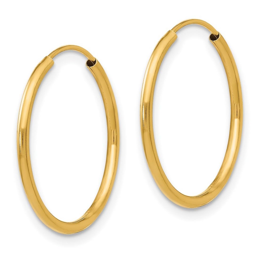 14K Gold Endless Hoop Earrings for Women - Classic Circle Hoops in 3 Sizes (Small/Medium/Large) - Perfect for Everyday Wear, Date Nights & Special Occasions