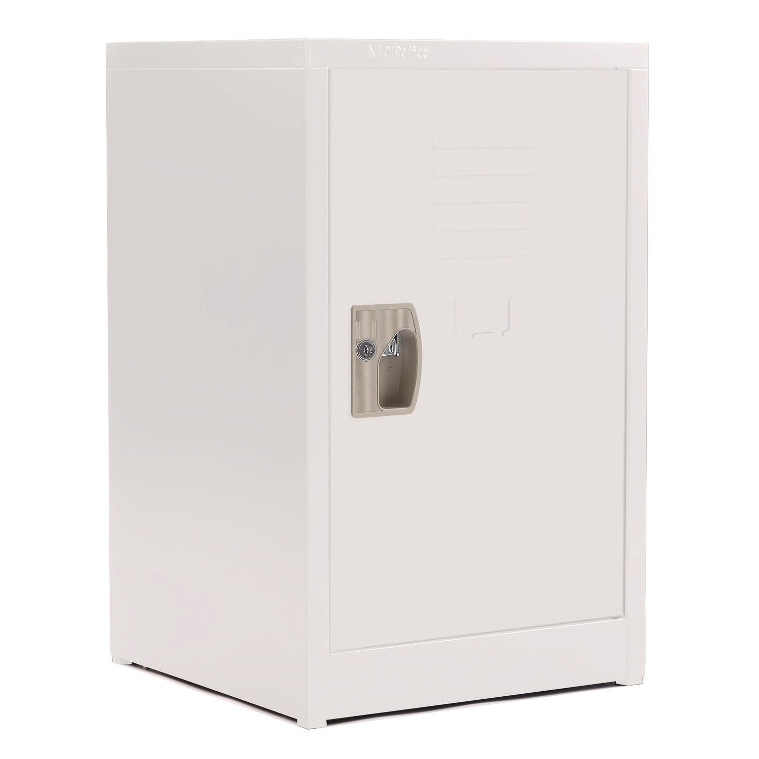 AdirOffice Steel Storage Locker - 1 Compartment, 15 x 15 x 24 Inches, White - Perfect for Office, School, Gym & Home Organization