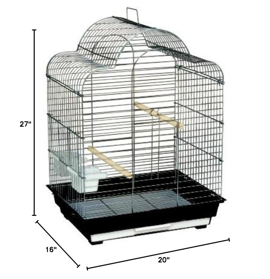 King's Cages ES 2016 T Triple Top Bird Cage for Finches, Lovebirds & Canaries - White Bird Toy & Playhouse - Perfect for Small Birds' Exercise & Entertainment at Home
