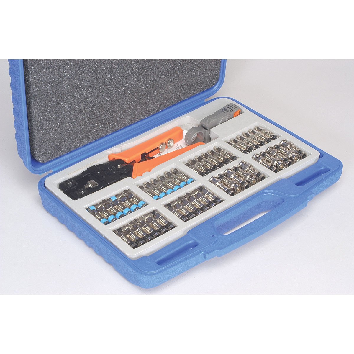 Parts Express Compression Tool Kit with Case - Professional Audio Cable Repair & Installation Set for Home Studio, Live Sound & DIY Projects