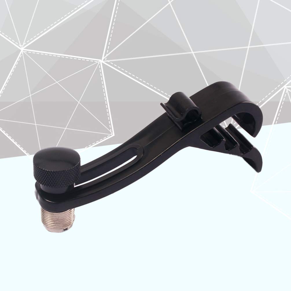 Adjustable Drum Mic Clamp Mount - Black Microphone Boom Stand Clip for Drumset, Braces & Lip Gloss Holder | Perfect for Live Performances, Studio Recording & Cosmetics Organization