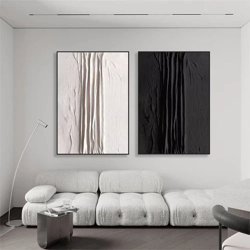 Abstract Textured Painting Canvas Set of 2 - Modern Wall Art for Living Room & Bedroom Decor | #MM283