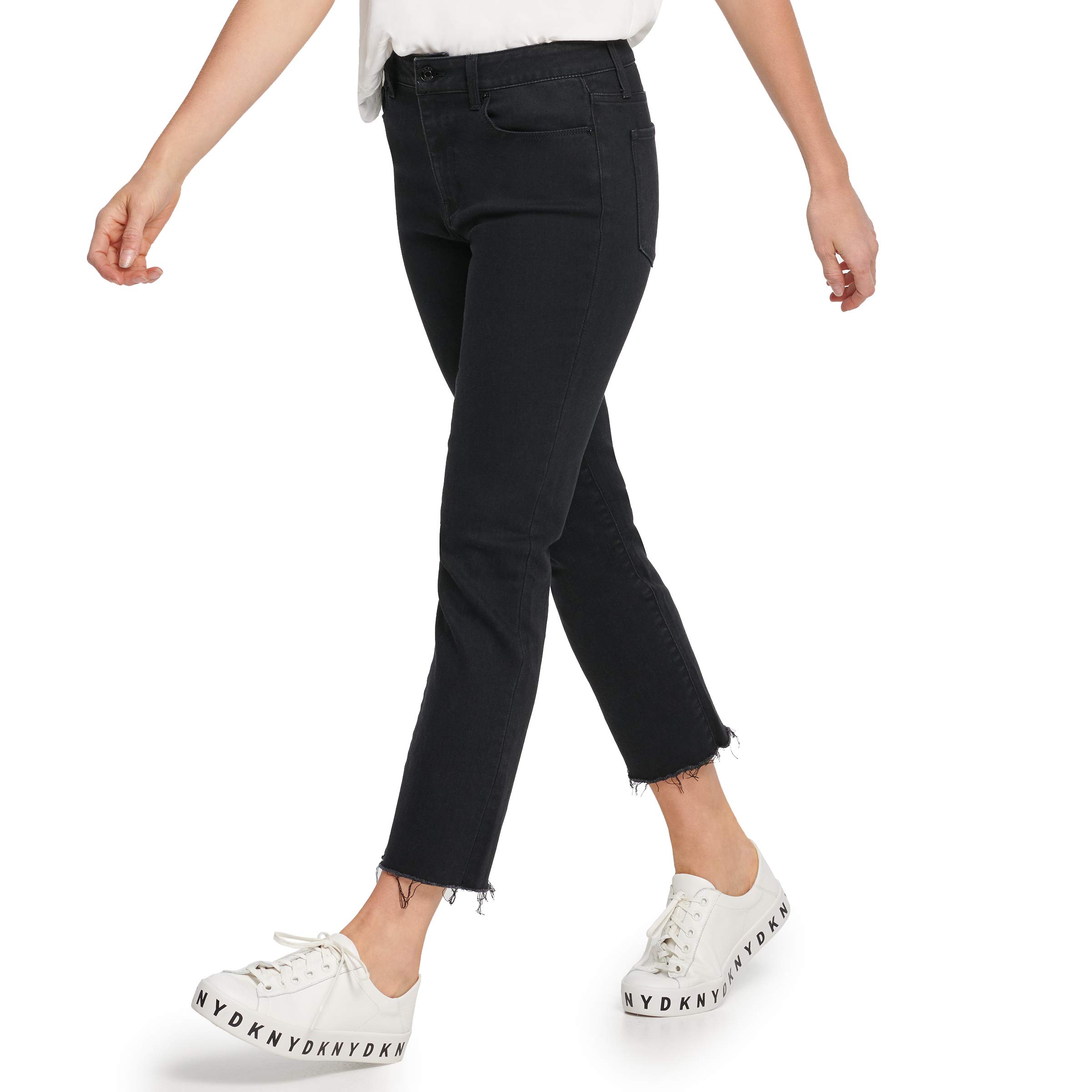 DKNY Women's Rivington Slim Straight Crop Jeans - High Waist Stretch Denim Pants for Casual & Work Outfits | Perfect for Office, Date Night & Weekend Wear
