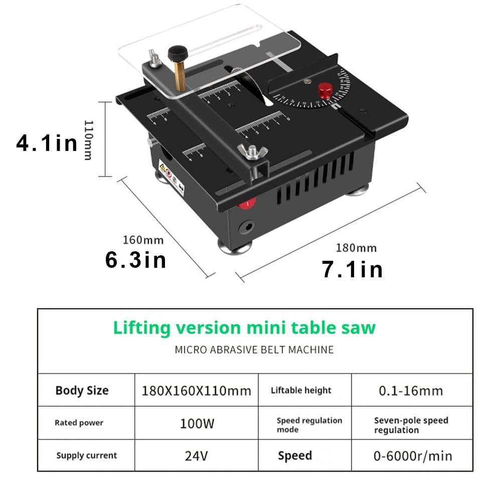 Saker Mini Multi-Functional Table Saw for Woodworking & Crafts - Compact & Portable Mini Table Saw for Wood Cutting, DIY Projects, Hobbyists & Home Use - Perfect for Small Woodworking Tasks & Crafting
