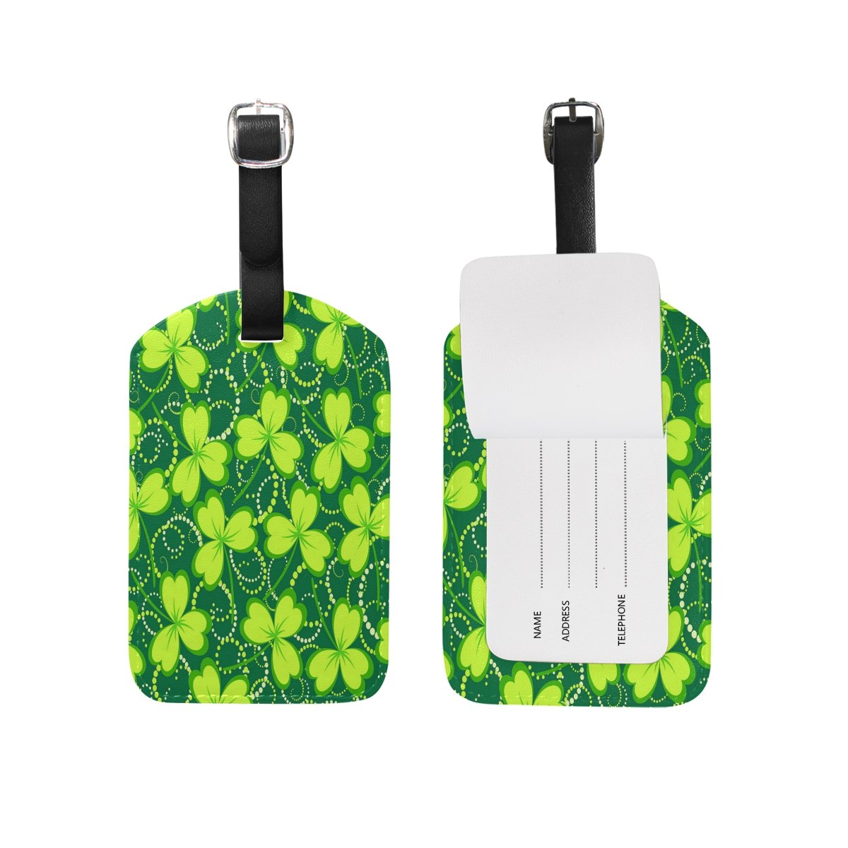Shamrock Clover Luggage Tags - Durable Travel Bag Tags for Suitcases (1-Pack) - Perfect for Airports, Cruise Ships & Vacation Identification
