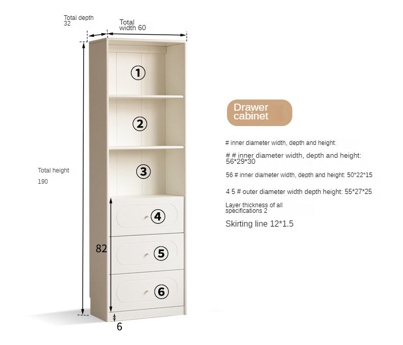 French Cream Style Poplar Solid Wood Bookcase with Glass Door - Whole Wall Combination for Living Room, Office & Library Storage