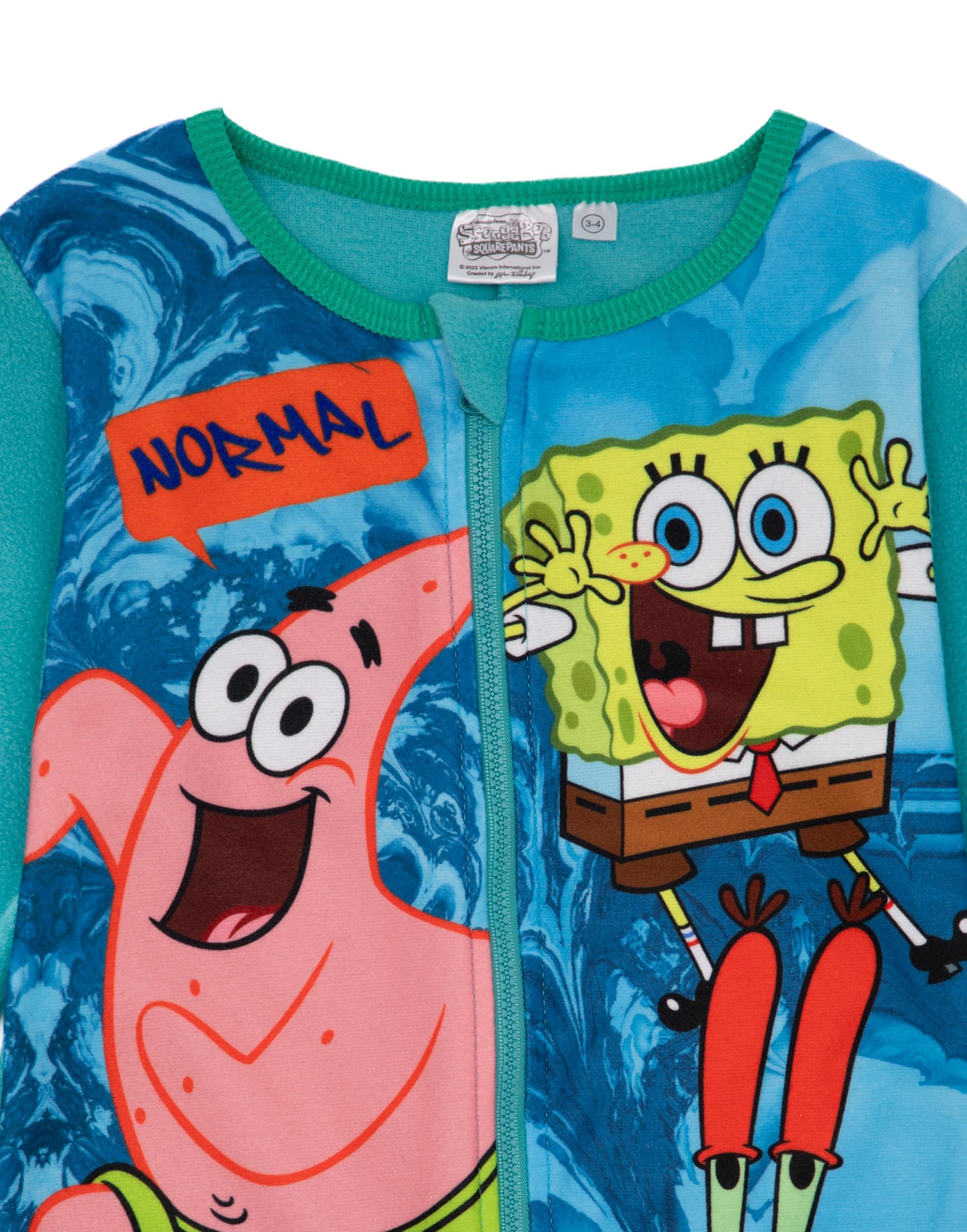 SpongeBob SquarePants Boys Fleece Onesie Pajamas - Green Gaming Jumpsuit for Kids | Soft Loungewear & Sleepwear | Perfect Gift for Gamers & Cartoon Fans | Ideal for Sleepovers, Gaming Sessions & Cozy Nights
