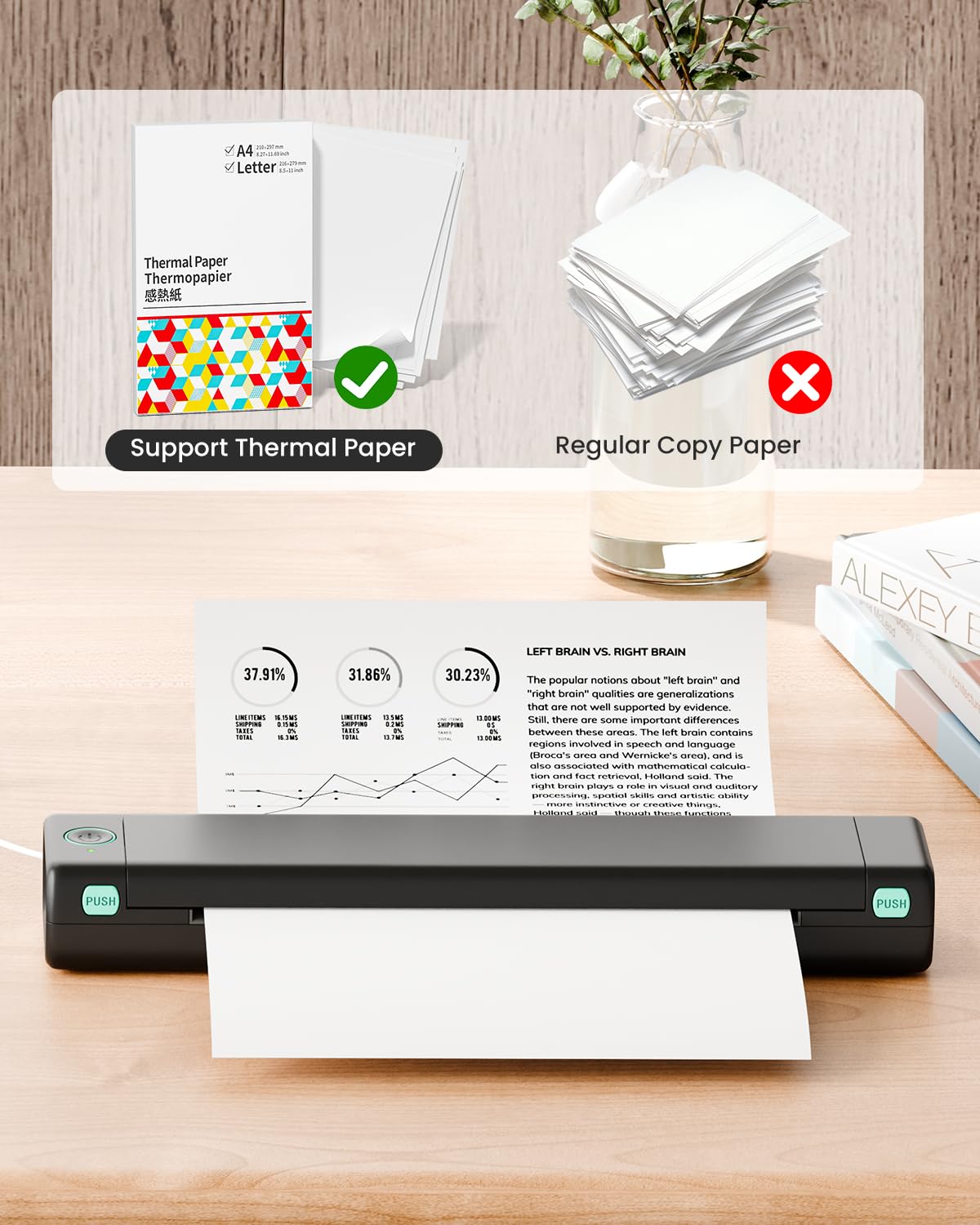 Phomemo M08F Pro Wireless Portable Thermal Printer - Inkless Bluetooth Printer for iOS, Android, PC - Supports 8.5