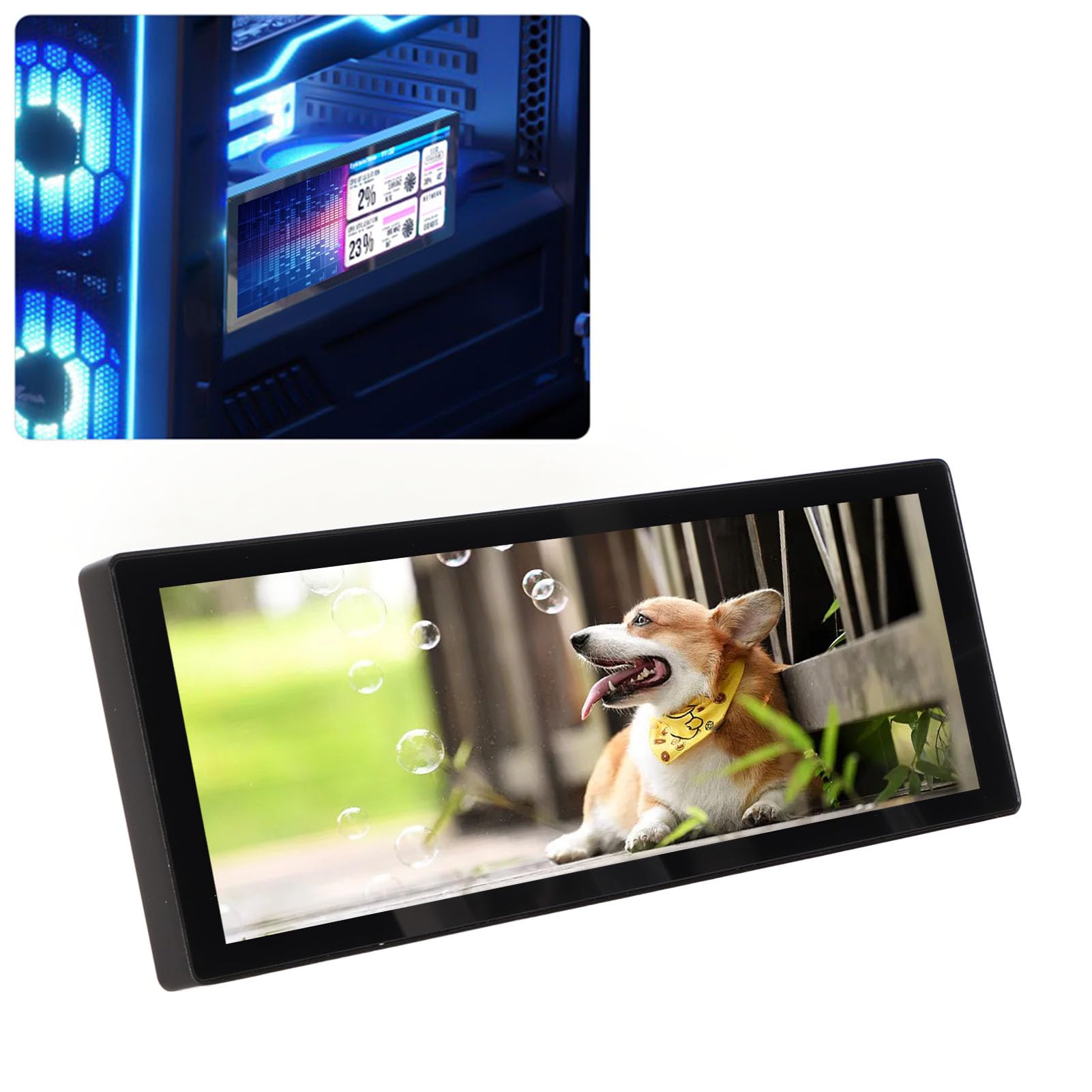 7.9 Inch Fydun HD IPS Capacitive Touch Screen Monitor - Tempered Glass Panel, Professional Multimedia Interface with Accessories - Perfect for Car Dashboards, Home Automation, and Industrial Control Systems