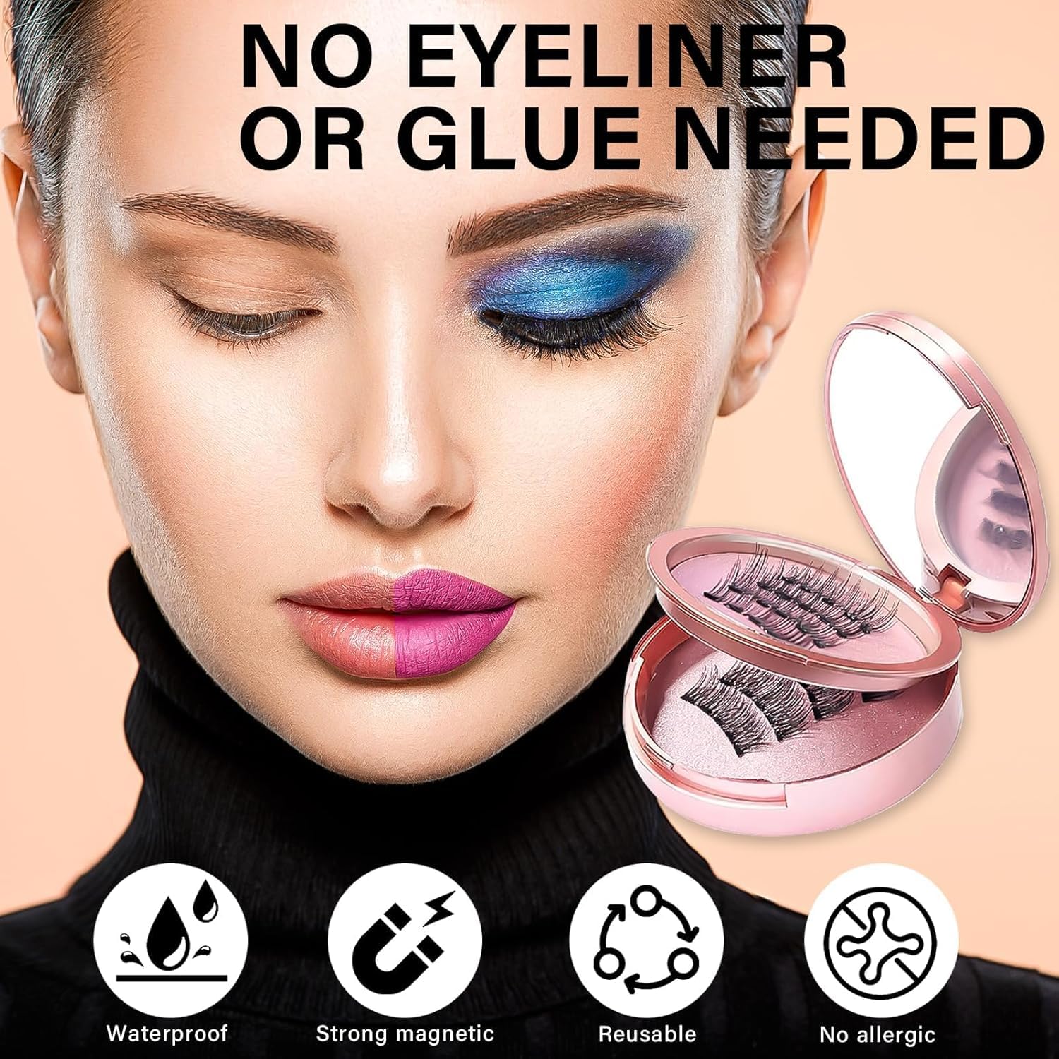 **Magnetic Eyelashes - Reusable False Lashes for Natural Look, Lightweight & Glue-Free Fake Lashes with Magnets - Perfect for Daily Wear, Parties & Special Occasions**