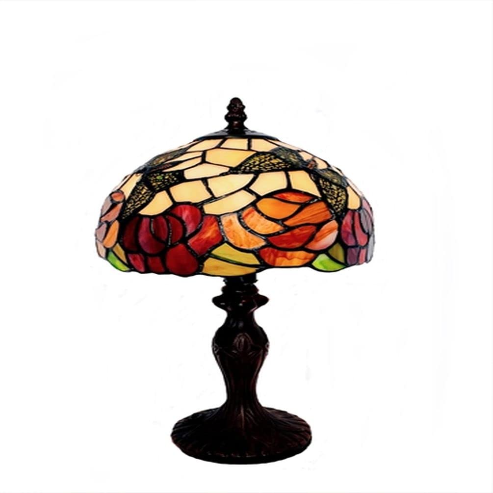 Butterflies and Flowers Stained Glass Table Lamp - Handcrafted Tiffany Style Decor Lamp for Living Room, Bedroom & Office - Perfect for Home Decor, Gift & Relaxation