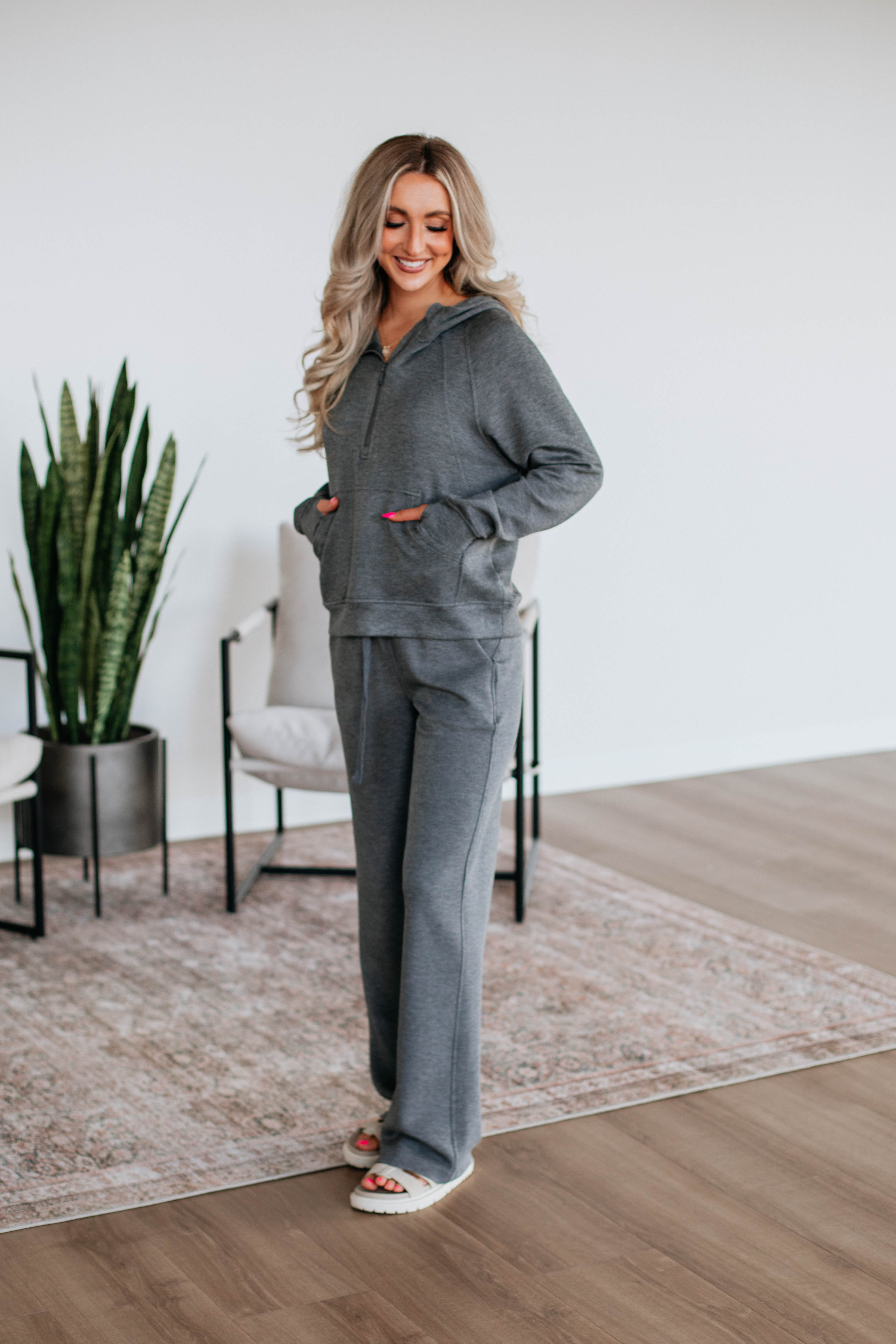 Aubrie Half Zip Pullover for Women - Soft & Comfortable Charcoal Fleece Jacket - Perfect for Hiking, Running & Outdoor Activities