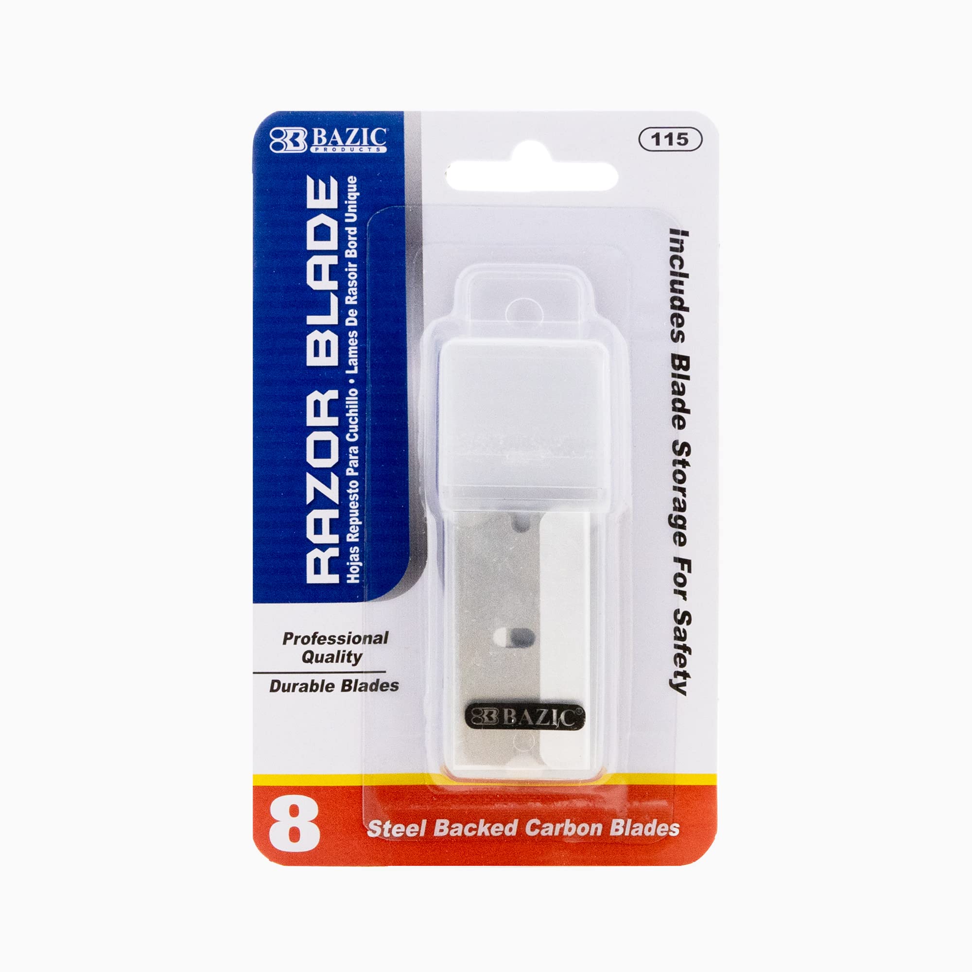 BAZIC Single Edge Razor Blades 360-Pack - Safety Straight Edge Razors, Box Cutter Replacement Refills, Glass & Paint Scraper Blades (8 Blades per Pack) for Home, Office, and DIY Projects