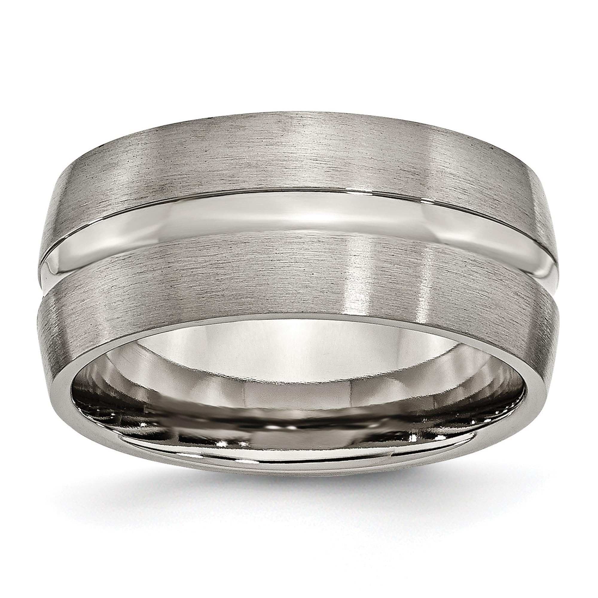 IceCarats Titanium 10mm Wedding Band Ring for Men & Women - Durable Comfort Fit Wedding Ring for Couples, Anniversary, Engagement - Hypoallergenic & Scratch Resistant Titanium Ring