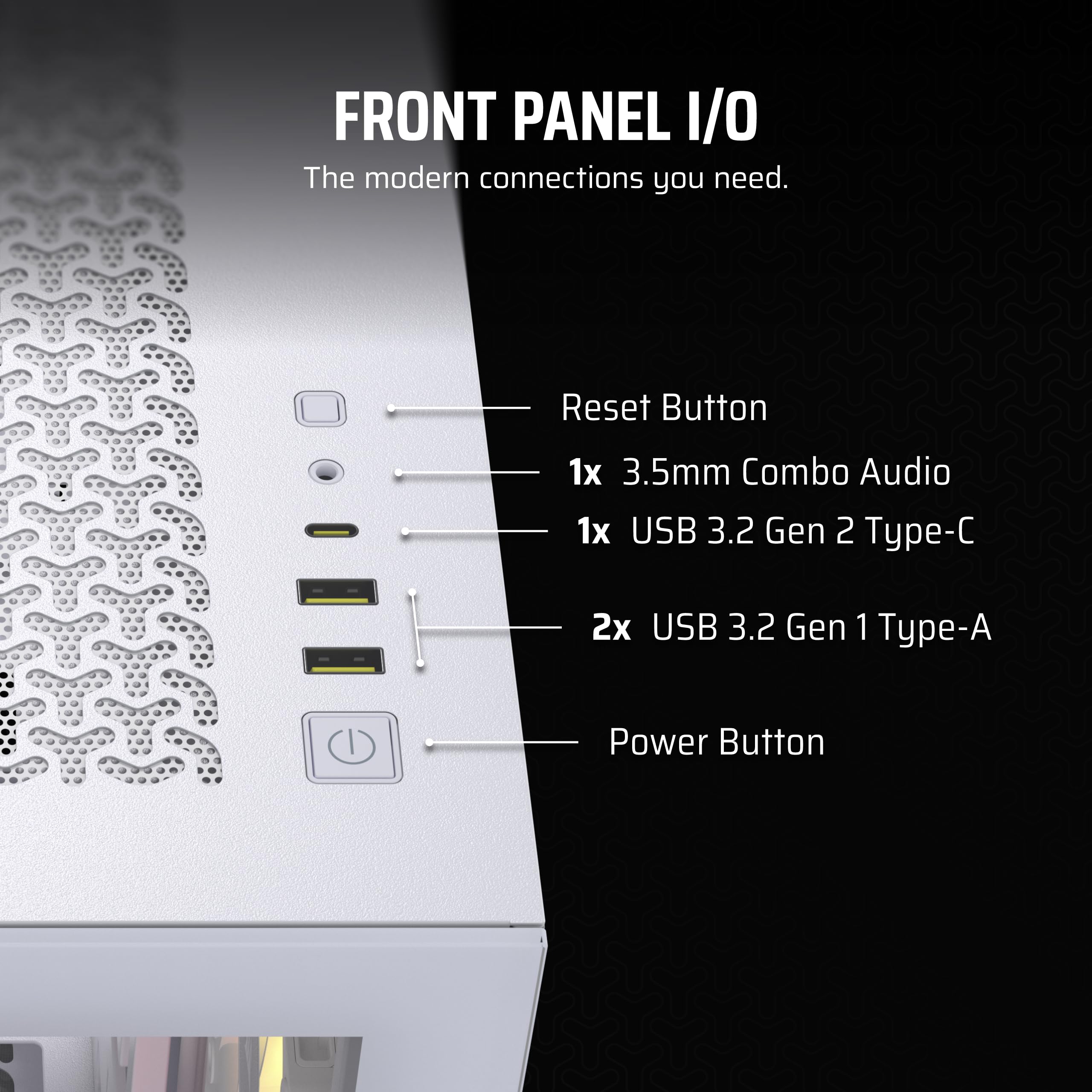 CORSAIR iCUE Link 3500X RGB Mid-Tower ATX PC Gaming Case - White with Panoramic Tempered Glass, Reverse Connection MB Compatible & 3x iCUE Link RX120 RGB Fans - Perfect for Gaming Rigs, Streaming Setups & Custom PC Builds