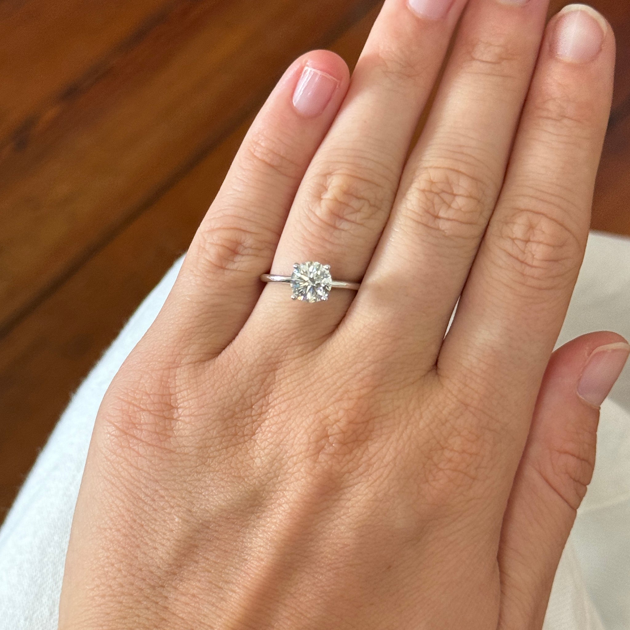 1.5 Carat I SI1 Round Brilliant Cut Diamond Solitaire Engagement Ring in 14K White Gold - Perfect for Proposals, Anniversaries & Wedding Bands