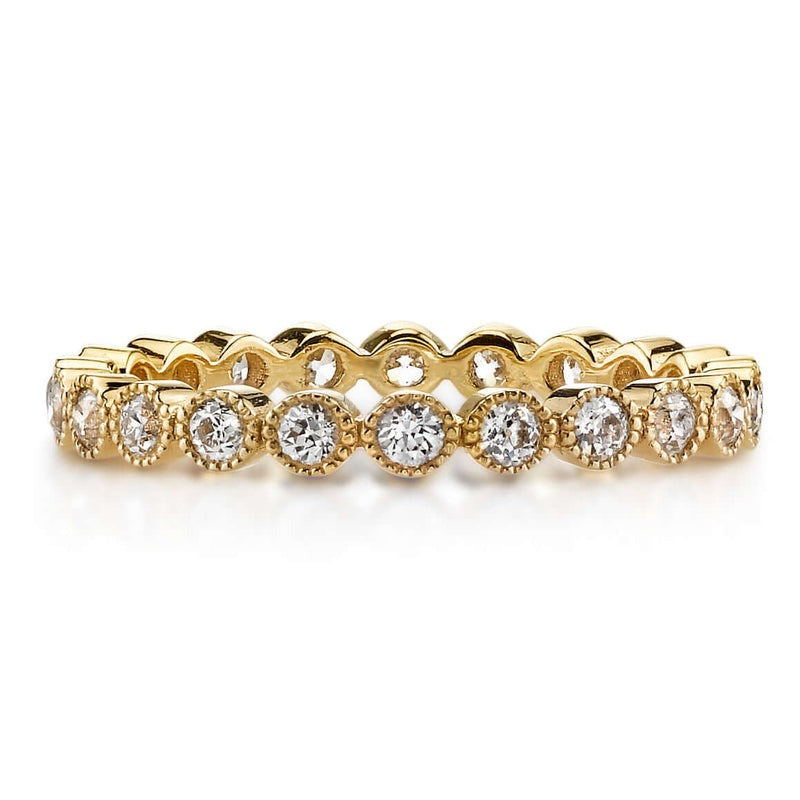 18K Yellow Gold Single Stone Mini Gabby Band Ring - Elegant & Dainty Jewelry for Women, Perfect for Everyday Wear, Anniversary Gifts & Special Occasions