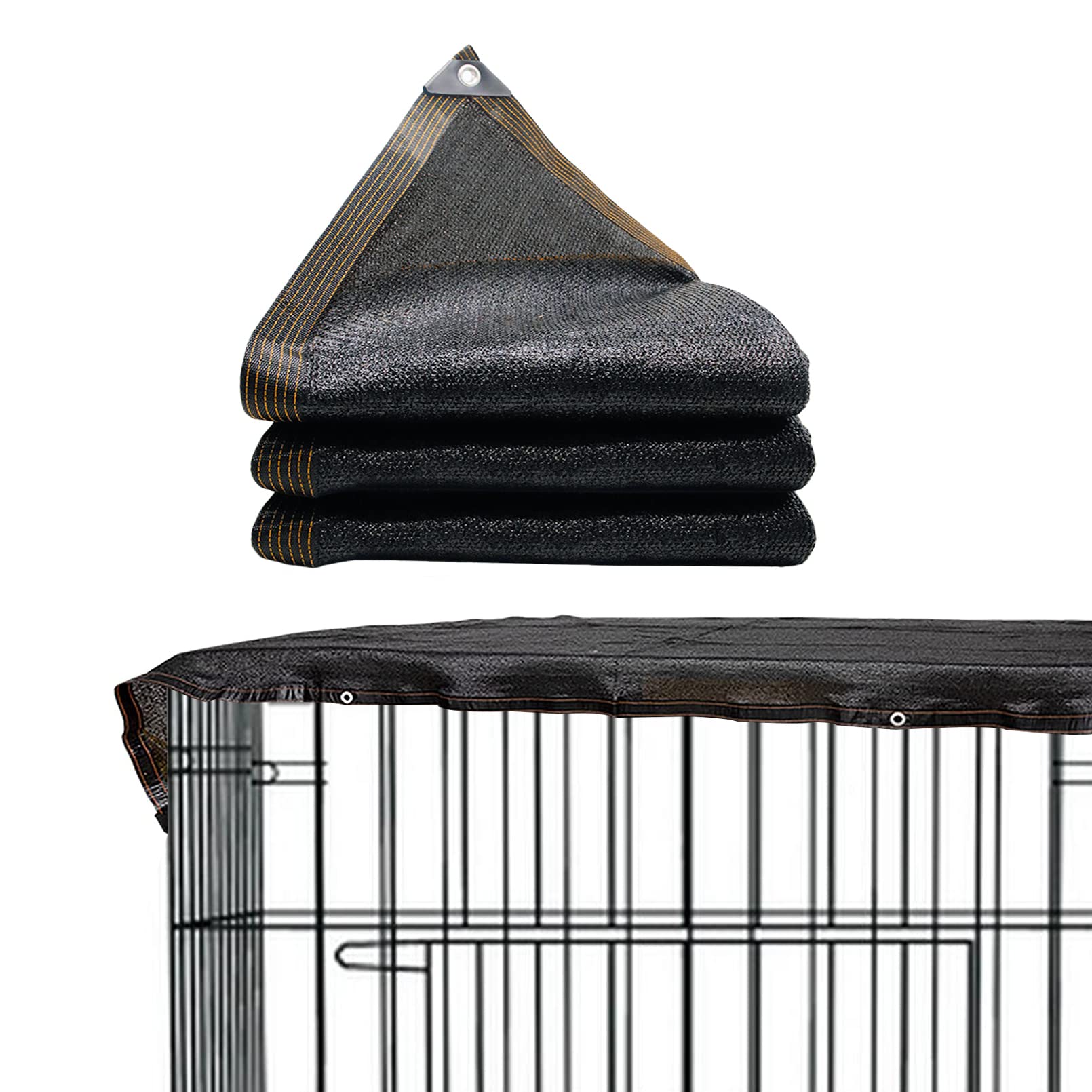 BNOSDM 10x10 Ft Dog Kennel Cover - UV Resistant Sun Shade Cloth with Reinforced Rope for Outdoor Dog Crates, Pet Playpens & Chicken Coops - Perfect for Backyard, Patio & Garden Use