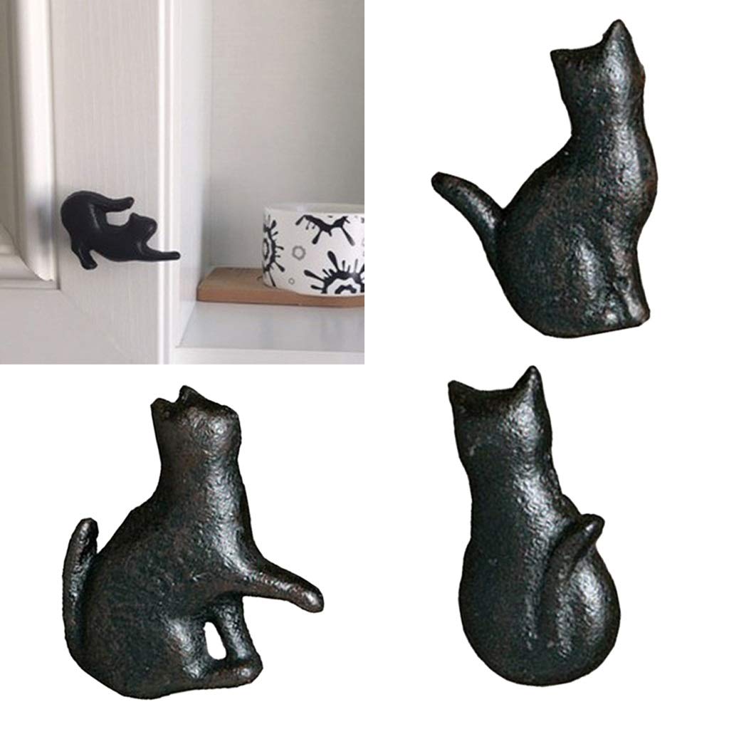 Creative Cat Drawer Knobs - Iron Cabinet Handles for Kids Wardrobe & Kitchen