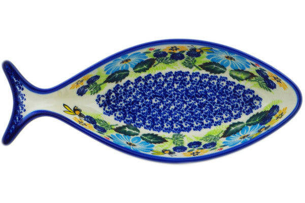 10-Piece Fish Shaped Serving Platter Set - Elegant Summer Bees Design for Seafood, Sushi, Party Appetizers & Outdoor Dining