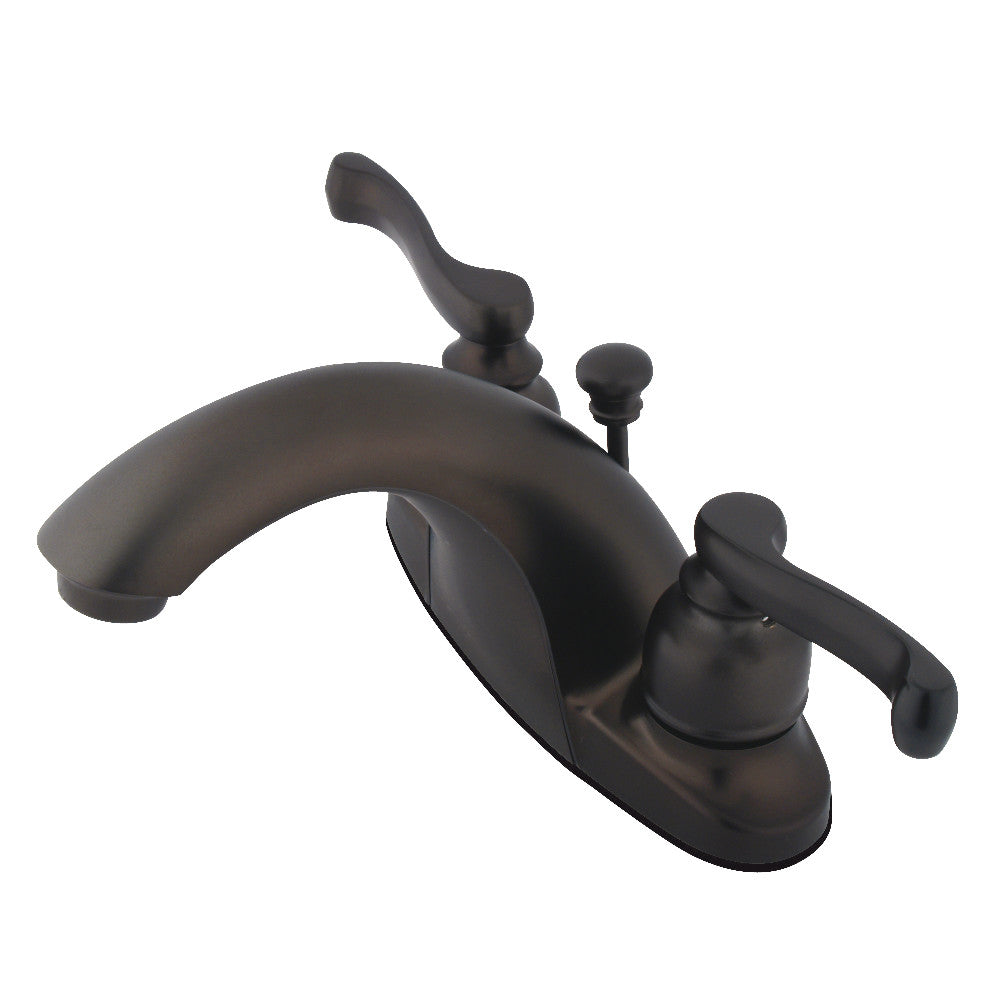 Kingston Brass KB7642FL 4-Inch Centerset Bathroom Faucet - Chrome Finish, Single Handle, Ideal for Bathroom Sink Vanity and Powder Room Installation