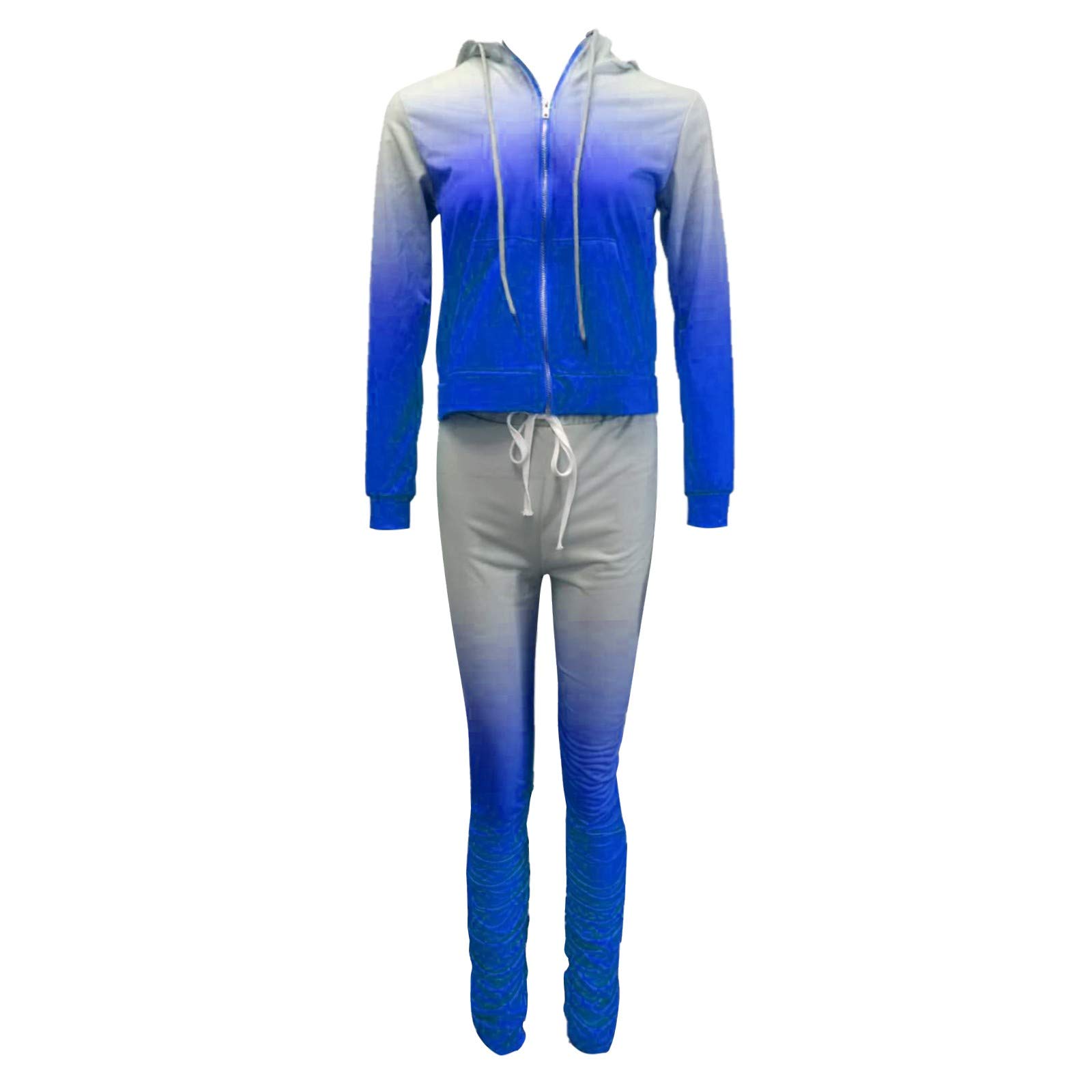 SERYU Women's Gradient Color Zipper Lounge Wear Set - Sporty Tops & Pants for Yoga, Gym, and Casual Outfits | Comfortable Activewear for Home & Workout